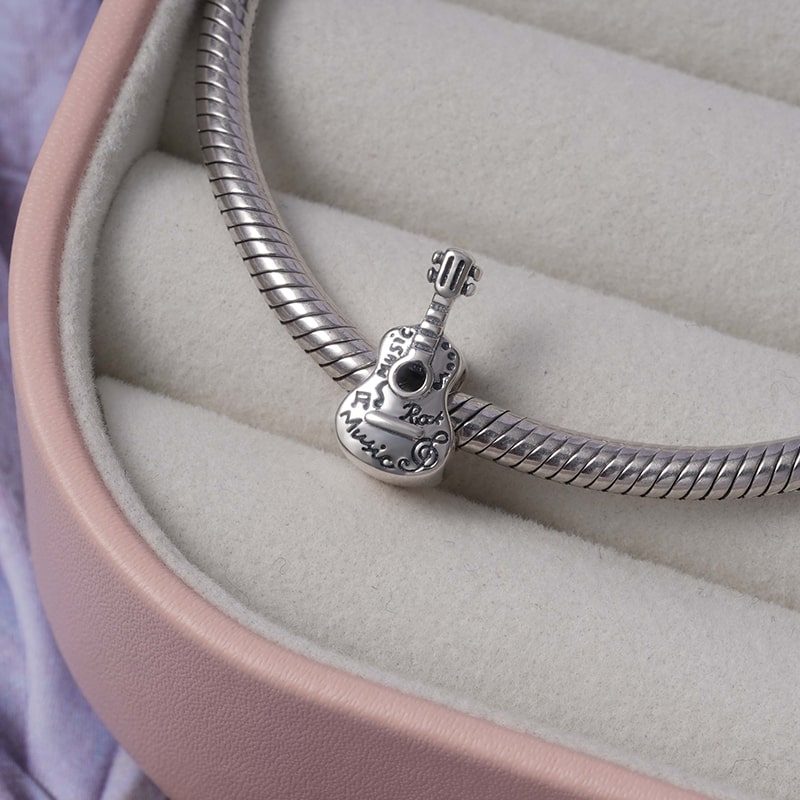Guitar Charm Bead Sterling Silver_2