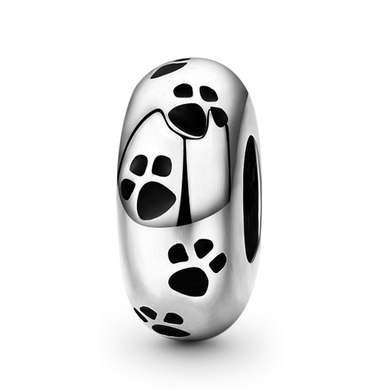 Paws Print Charm Bead Sterling Silver_1