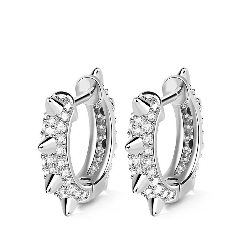 Gnoce Mohawk Earrings Platinum-plated Silver Blend_1