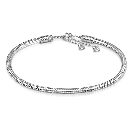 Gnoce Adjustable Double Hearts Bracelet Platinum-plated Silver Blend_1