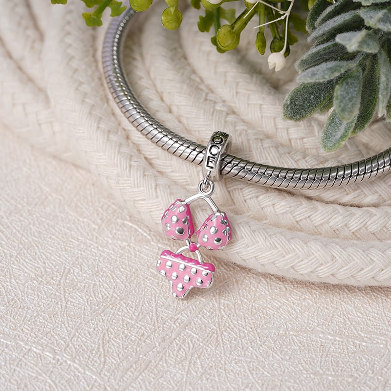 Gnoce Pink Bikini Charm Platinum-plated Silver Blend_2