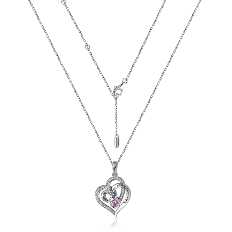 Gnoce Sparkling "Endless Love" Hearts Necklace Platinum-plated Silver Blend_2