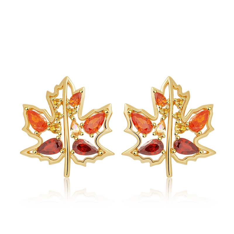 Gnoce Maple Leaf Stud Earrings_1