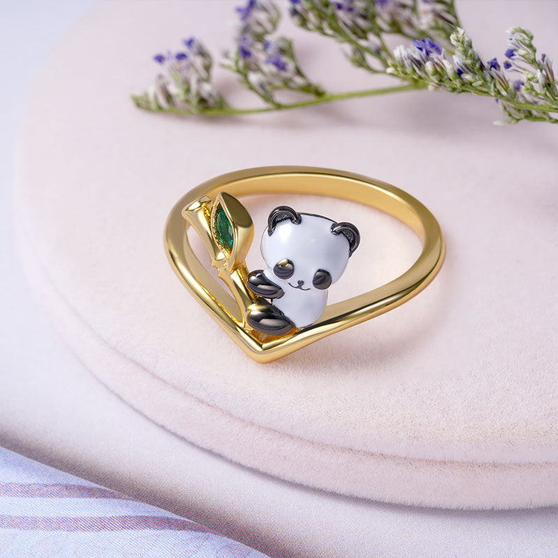 Gnoce "Panda Loves Bamboo" V Ring_2