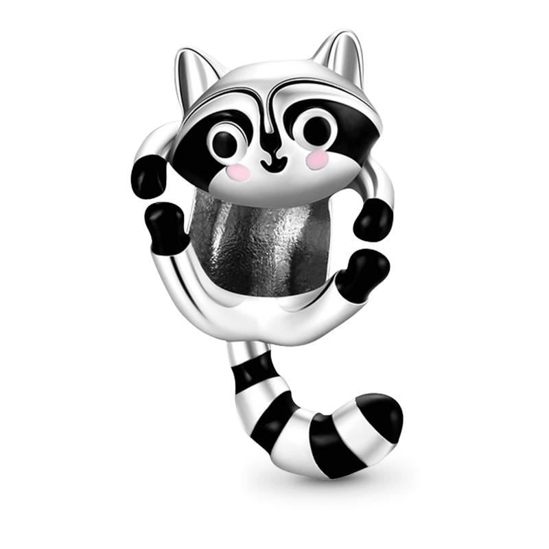Raccoon Procyon Lotor Charm Bead Sterling Silver_1