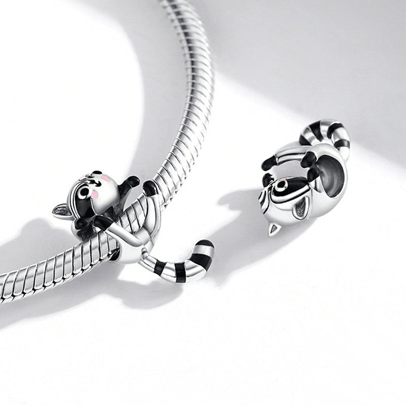 Raccoon Procyon Lotor Charm Bead Sterling Silver_2