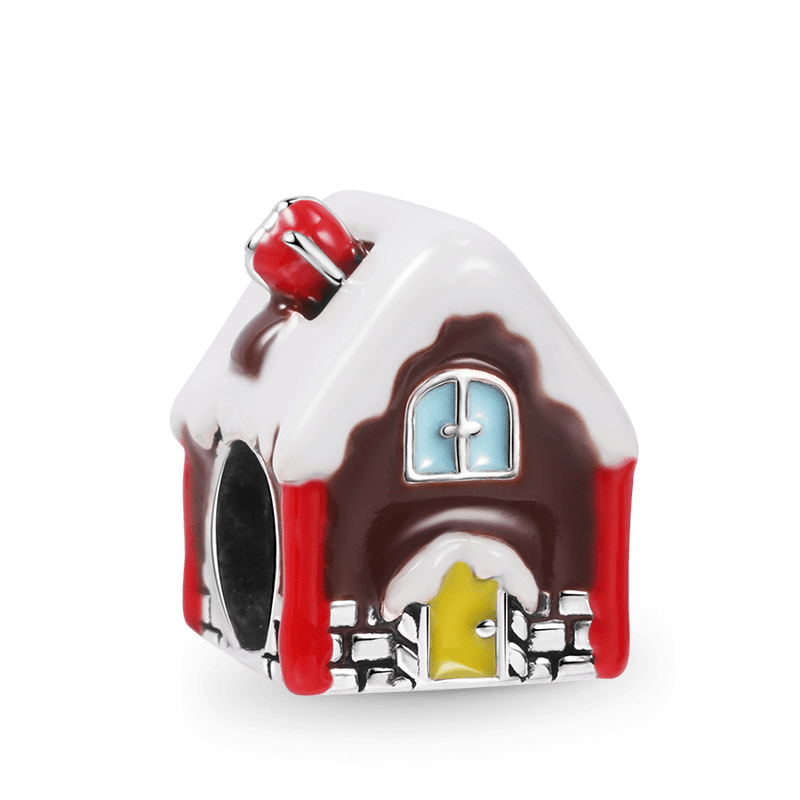 House with Snow on the Roof Charm Bead 925 Sterling Silver_1