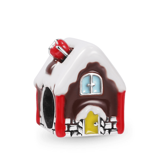 House with Snow on the Roof Charm Bead 925 Sterling Silver_1