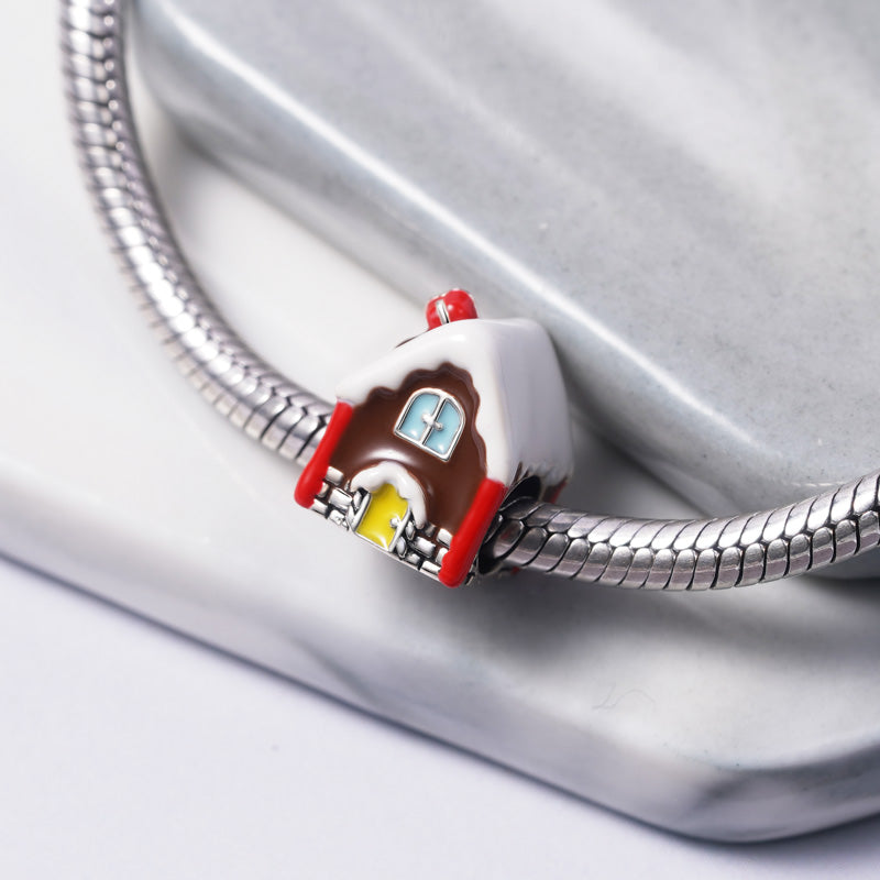 House with Snow on the Roof Charm Bead 925 Sterling Silver_2