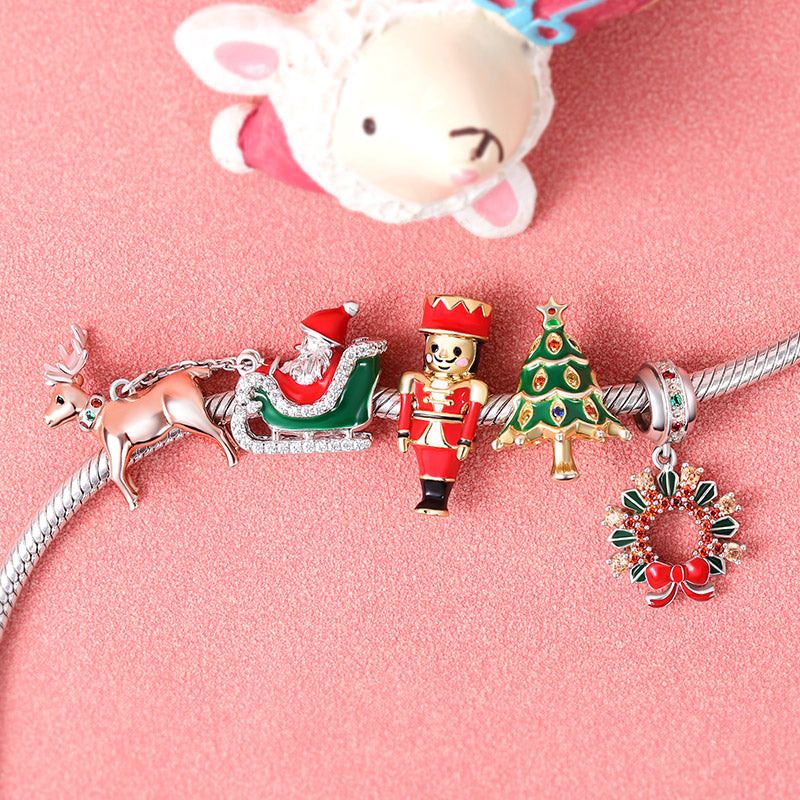 Gnoce Merry Christmas Santa Charm Platinum-plated Silver Blend_2