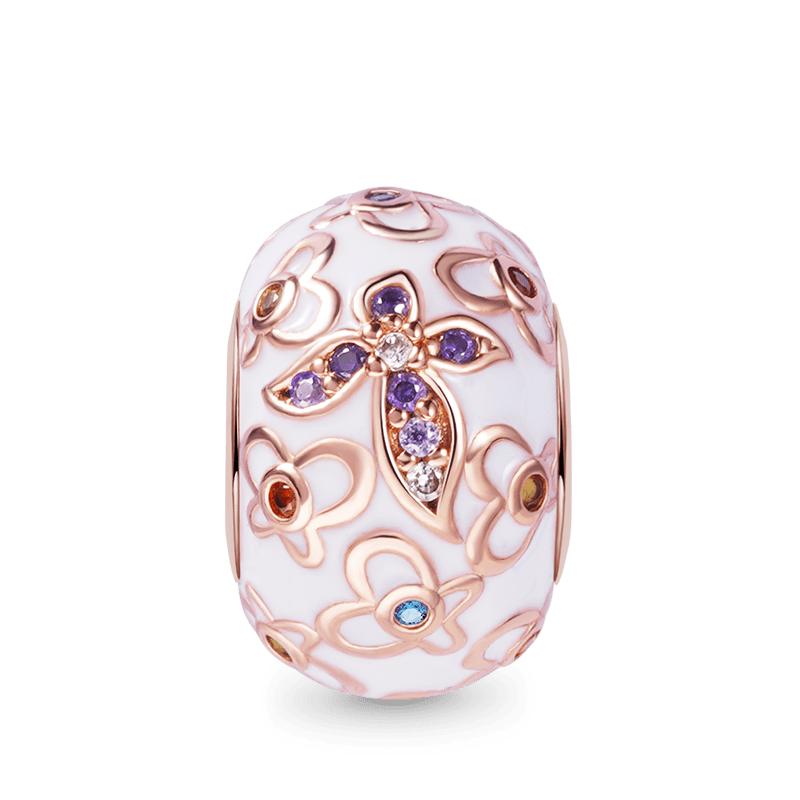 Gnoce Flower Pattern White Stopper Charm_1