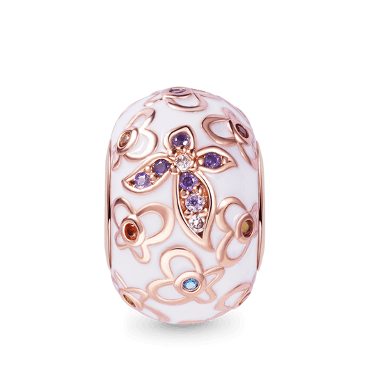 Gnoce Flower Pattern White Stopper Charm_1