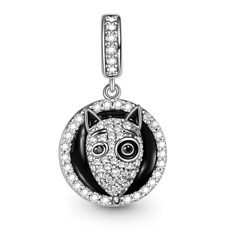 Gnoce Bull Terrier Dog Photo Charm Platinum-plated Silver Blend_2