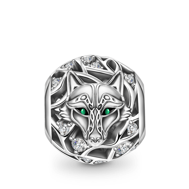 Gnoce Wolf Charm Platinum-plated Silver Blend_1