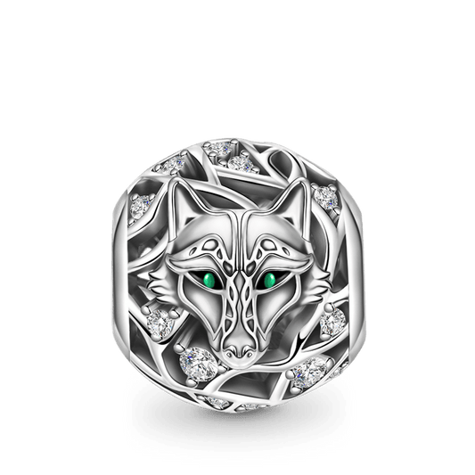Gnoce Wolf Charm Platinum-plated Silver Blend_1