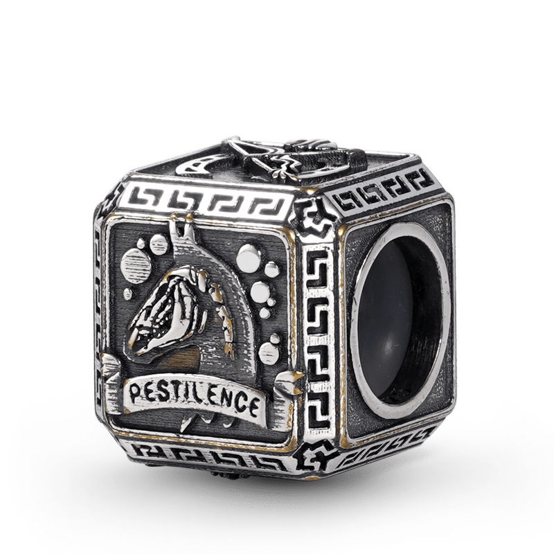 Gnoce Four Horsemen of Apocalypse Men's Charm Platinum-plated Silver Blend_2
