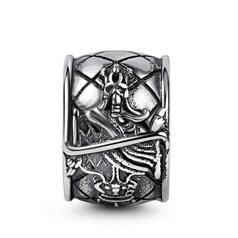 Gnoce "Luck" Dice & King Men's Charm Platinum-plated Silver Blend_2