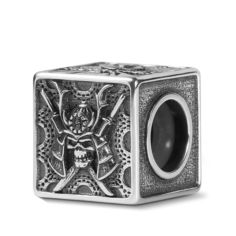 Gnoce Samurai and Mount Fuji Men's Charm Platinum-plated Silver Blend_2