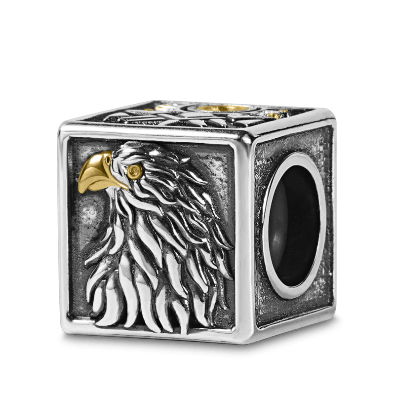 Gnoce Eagle Men's Vintage Charm Platinum-plated Silver Blend_2
