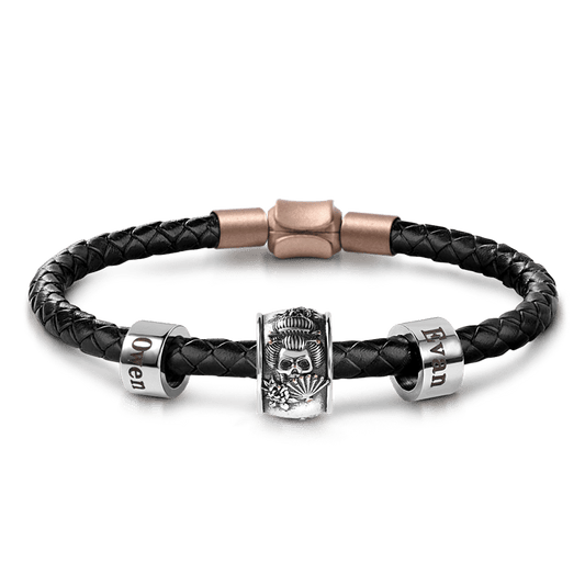 Gnoce Geisha Skull Vintage & Customized Charm Platinum-plated Silver Blend_1