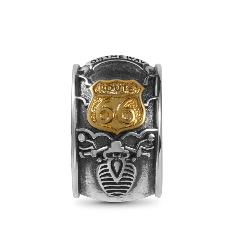 Gnoce Route 66 Vintage & Customized Charm Platinum-plated Silver Blend_2
