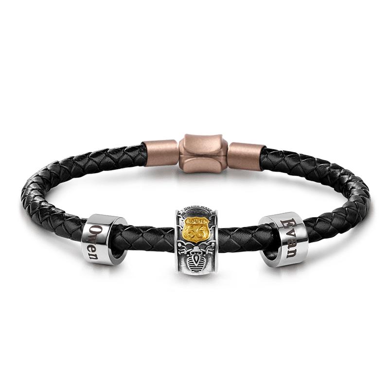 Gnoce Route 66 Vintage & Customized Charm Platinum-plated Silver Blend_1