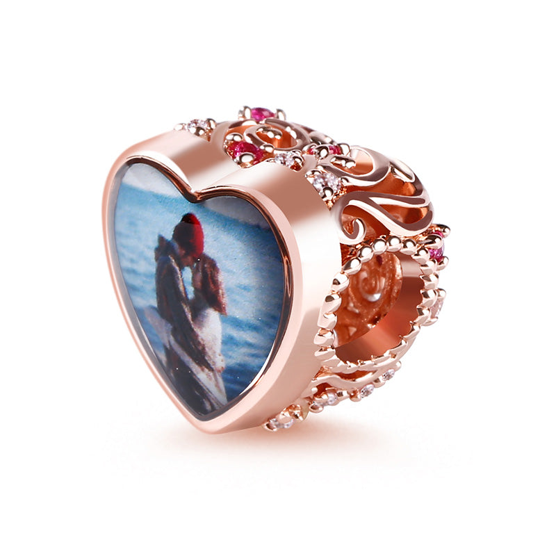 Gnoce Heart Shaped Hollow Photo Charm_2