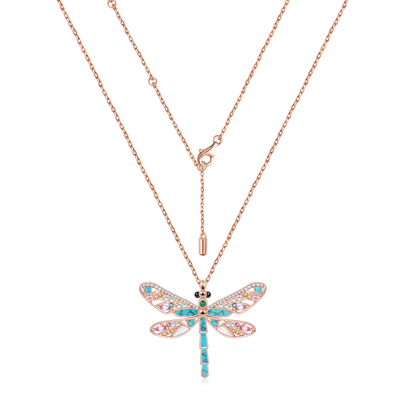 Gnoce Turquoise Dragonfly Necklace_2