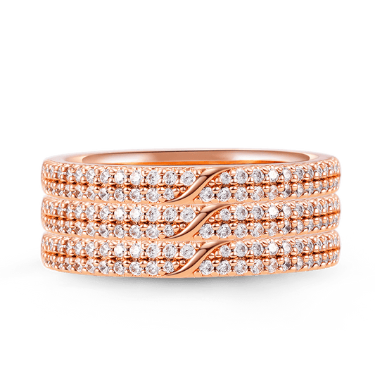 Gnoce Sparkling Triple Band Pave Ring Set_1