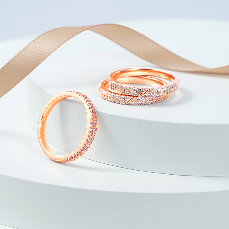 Gnoce Sparkling Triple Band Pave Ring Set_2