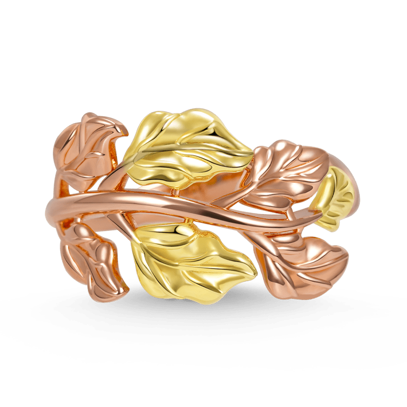 Gnoce Brilliant Two Tone Leaf Ring_1