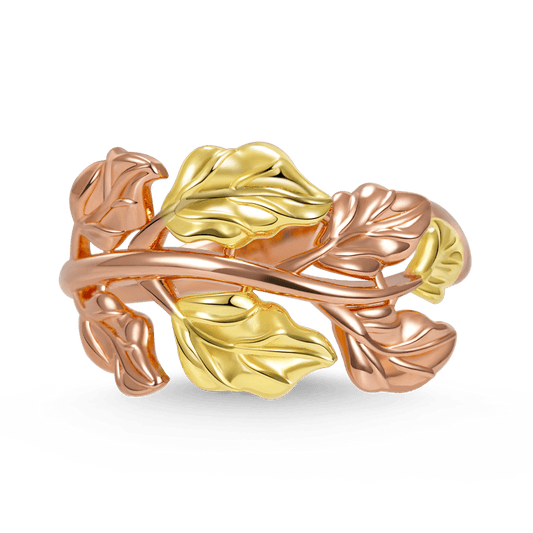 Gnoce Brilliant Two Tone Leaf Ring_1