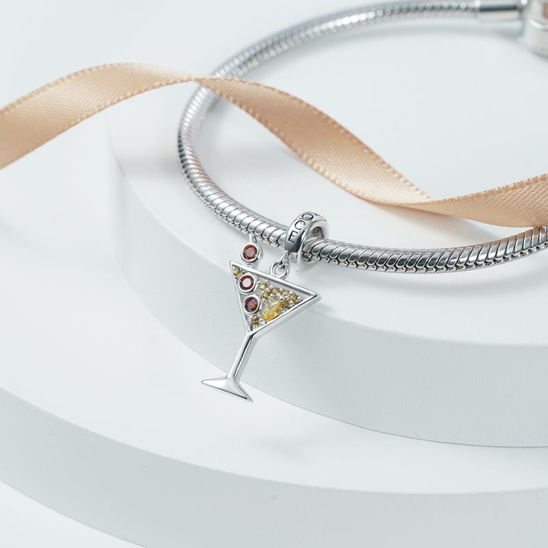 Gnoce Sparkling Cocktail Stemware Charm Platinum-plated Silver Blend_2