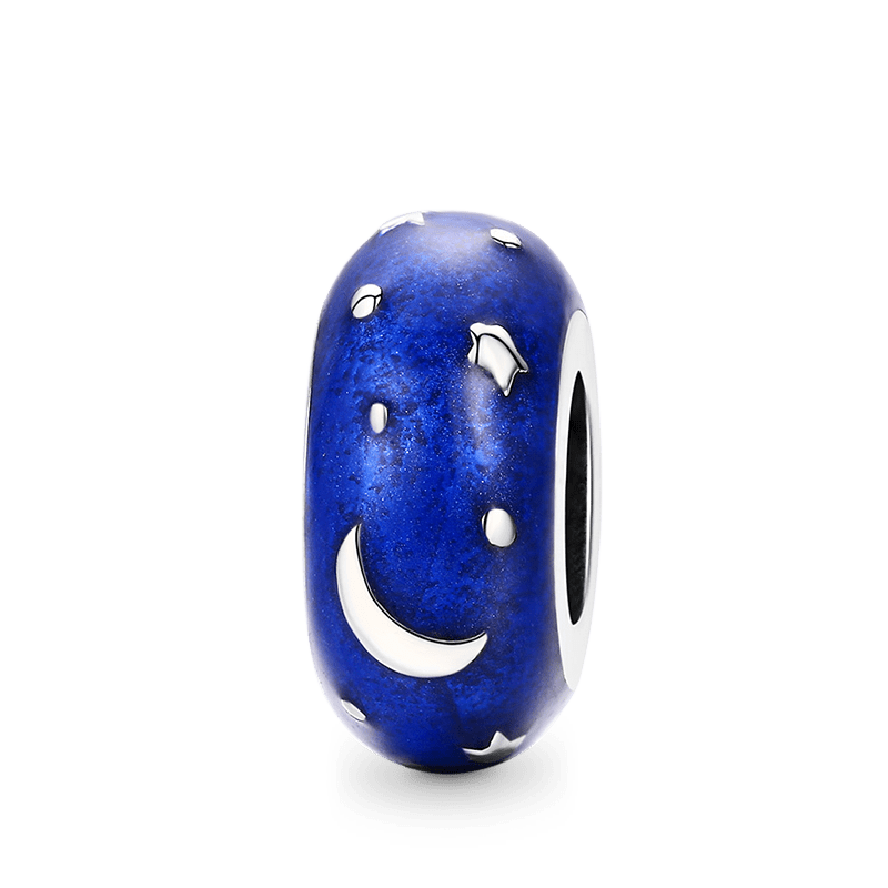 Azure Starry Sky Stopper for Charm Bracelets 925 Sterling Silver with Enamels_1