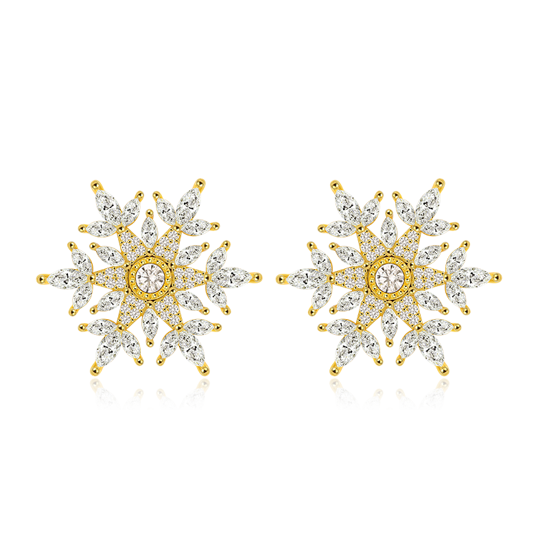 Gnoce Snowflake Stud Earrings_1