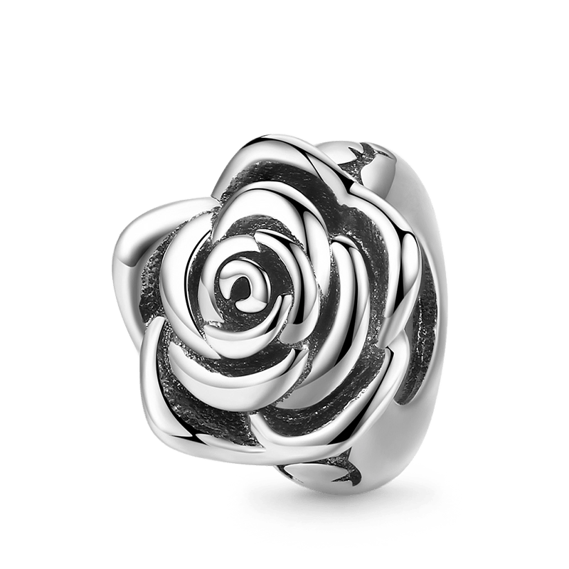 Charming Rose Stopper for Charm Bracelets 925 Sterling Silver with Pattern Engraving On Bead_1