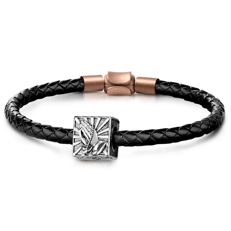 Gnoce Praying Hands Men's Vintage Charm Platinum-plated Silver Blend_1