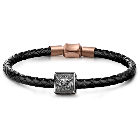 Gnoce Indian Bull Skull Men's Vintage Charm Platinum-plated Silver Blend_1