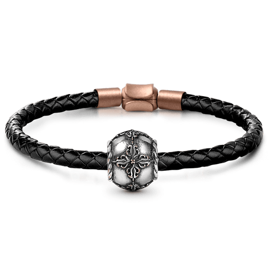 Gnoce Vintage Pattern Men's Charm Platinum-plated Silver Blend_1