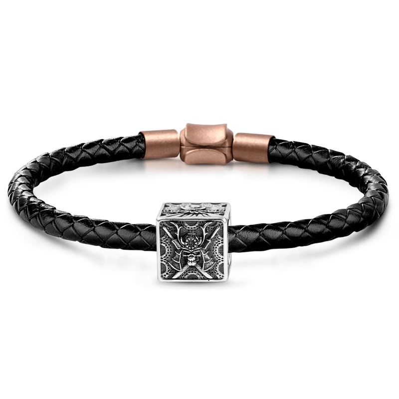 Gnoce Samurai and Mount Fuji Men's Charm Platinum-plated Silver Blend_1