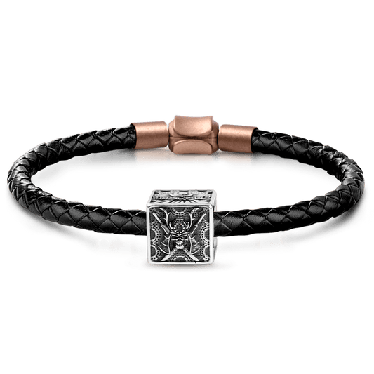 Gnoce Samurai and Mount Fuji Men's Charm Platinum-plated Silver Blend_1