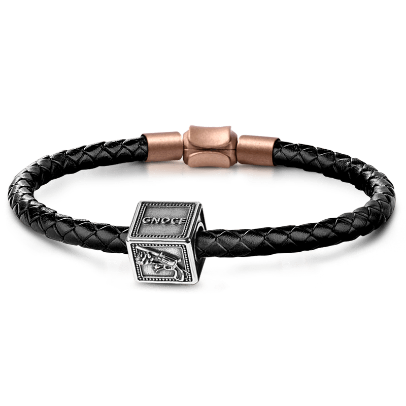 Gnoce Gun & Rose Men's Vintage Charm Platinum-plated Silver Blend_1