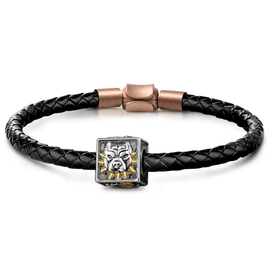 Gnoce American Bully Pitbull Men's Vintage Charm Platinum-plated Silver Blend_1
