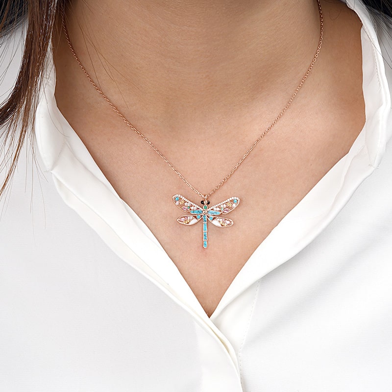 Gnoce Turquoise Dragonfly Necklace_4