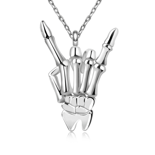 Gnoce Rock Pendant Cross Chain Necklace Platinum-plated Silver Blend_1