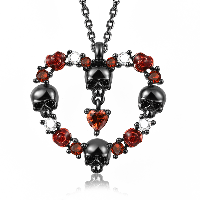 Gnoce Rose Skull Necklace_1