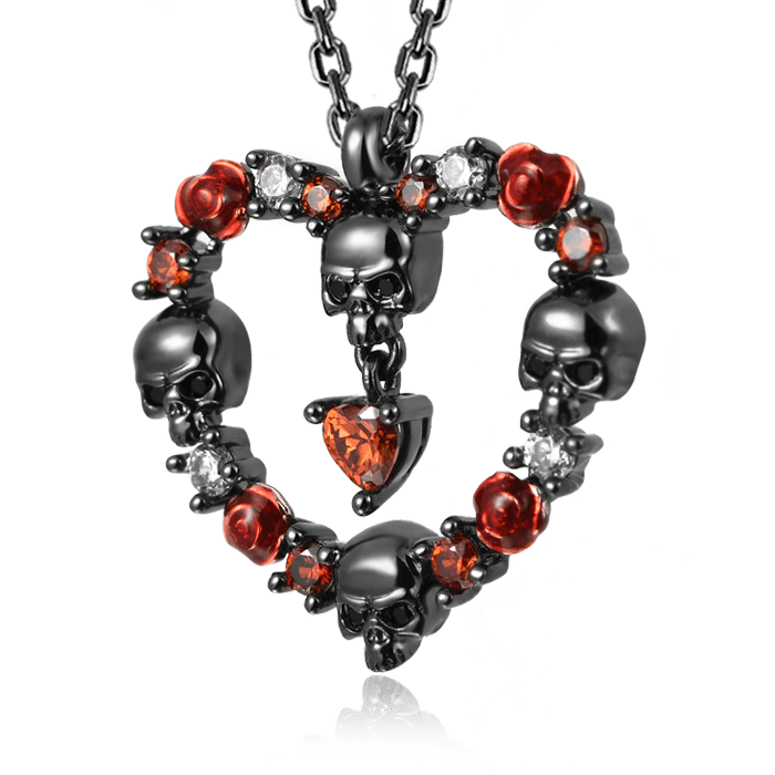 Gnoce Rose Skull Necklace_2