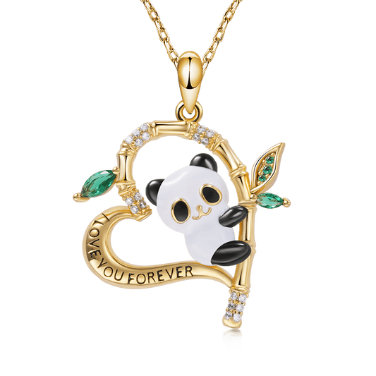 Gnoce Panda on Bamboo Heart Necklace_1