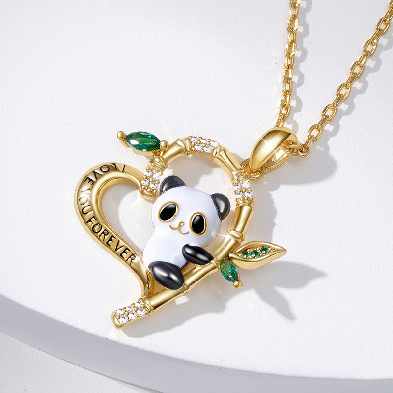 Gnoce Panda on Bamboo Heart Necklace_3