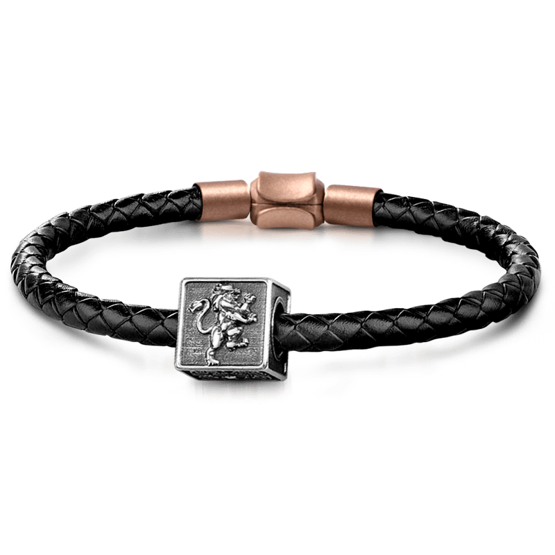 Gnoce Male Lion Men's Vintage Charm Platinum-plated Silver Blend_1
